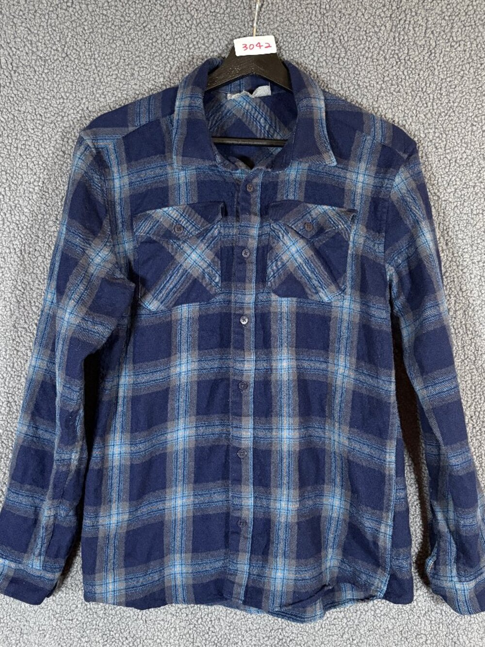 Icebreaker 100% Wool Plaid Button Up Long Sleeve Shirt - Men's Size M - Blue